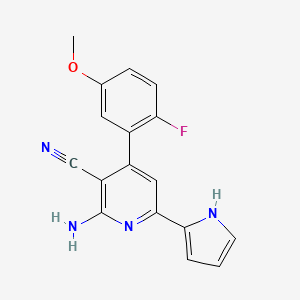 molecular formula C17H13FN4O B5374091 2-amino-4-(2-fluoro-5-methoxyphenyl)-6-(1H-pyrrol-2-yl)nicotinonitrile 