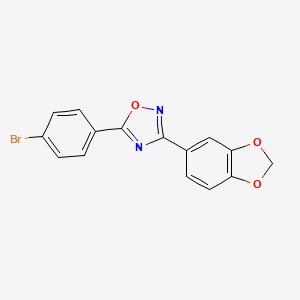 molecular formula C15H9BrN2O3 B5374106 3-(1,3-benzodioxol-5-yl)-5-(4-bromophenyl)-1,2,4-oxadiazole 