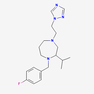 molecular formula C19H28FN5 B5374139 1-(4-fluorobenzyl)-2-isopropyl-4-[2-(1H-1,2,4-triazol-1-yl)ethyl]-1,4-diazepane 