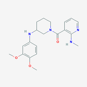 molecular formula C20H26N4O3 B5374172 3-({3-[(3,4-dimethoxyphenyl)amino]-1-piperidinyl}carbonyl)-N-methyl-2-pyridinamine 