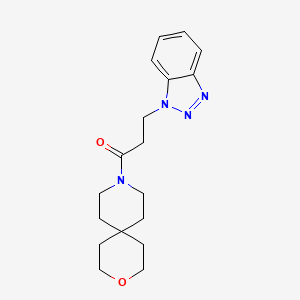 molecular formula C18H24N4O2 B5374249 9-[3-(1H-1,2,3-benzotriazol-1-yl)propanoyl]-3-oxa-9-azaspiro[5.5]undecane 