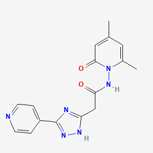 molecular formula C16H16N6O2 B5374289 N-(4,6-dimethyl-2-oxopyridin-1(2H)-yl)-2-(3-pyridin-4-yl-1H-1,2,4-triazol-5-yl)acetamide 