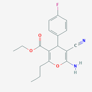 ethyl 6-amino-5-cyano-4-(4-fluorophenyl)-2-propyl-4H-pyran-3-carboxylate