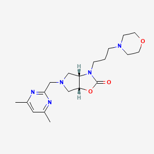 molecular formula C19H29N5O3 B5374350 (3aS*,6aR*)-5-[(4,6-dimethylpyrimidin-2-yl)methyl]-3-(3-morpholin-4-ylpropyl)hexahydro-2H-pyrrolo[3,4-d][1,3]oxazol-2-one 