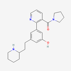 molecular formula C23H29N3O2 B5374370 3-(2-piperidin-2-ylethyl)-5-[3-(pyrrolidin-1-ylcarbonyl)pyridin-2-yl]phenol 