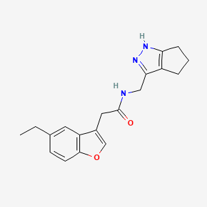 molecular formula C19H21N3O2 B5374384 2-(5-ethyl-1-benzofuran-3-yl)-N-(1,4,5,6-tetrahydrocyclopenta[c]pyrazol-3-ylmethyl)acetamide 