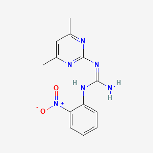 molecular formula C13H14N6O2 B5374386 N-(4,6-dimethyl-2-pyrimidinyl)-N'-(2-nitrophenyl)guanidine 
