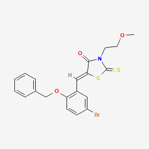 molecular formula C20H18BrNO3S2 B5374391 5-[2-(benzyloxy)-5-bromobenzylidene]-3-(2-methoxyethyl)-2-thioxo-1,3-thiazolidin-4-one 