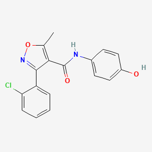 molecular formula C17H13ClN2O3 B5374406 3-(2-chlorophenyl)-N-(4-hydroxyphenyl)-5-methyl-4-isoxazolecarboxamide 