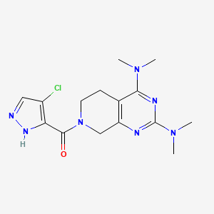 molecular formula C15H20ClN7O B5374414 7-[(4-chloro-1H-pyrazol-3-yl)carbonyl]-N,N,N',N'-tetramethyl-5,6,7,8-tetrahydropyrido[3,4-d]pyrimidine-2,4-diamine 