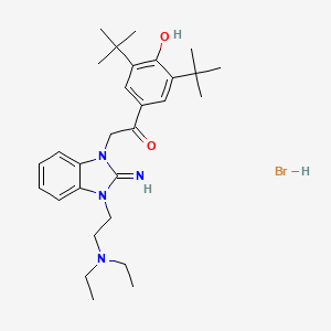 molecular formula C29H43BrN4O2 B5374436 1-(3,5-di-tert-butyl-4-hydroxyphenyl)-2-{3-[2-(diethylamino)ethyl]-2-imino-2,3-dihydro-1H-benzimidazol-1-yl}ethanone hydrobromide 