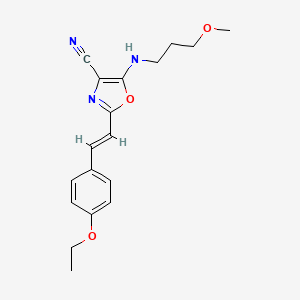 2-[2-(4-ethoxyphenyl)vinyl]-5-[(3-methoxypropyl)amino]-1,3-oxazole-4-carbonitrile