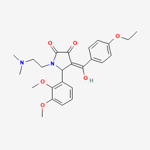 molecular formula C25H30N2O6 B5374480 5-(2,3-dimethoxyphenyl)-1-[2-(dimethylamino)ethyl]-4-(4-ethoxybenzoyl)-3-hydroxy-1,5-dihydro-2H-pyrrol-2-one 