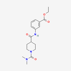 molecular formula C18H25N3O4 B5374491 ethyl 3-[({1-[(dimethylamino)carbonyl]-4-piperidinyl}carbonyl)amino]benzoate 