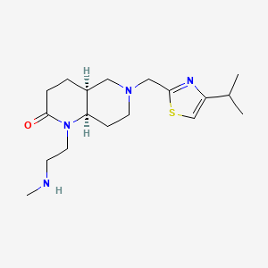 molecular formula C18H30N4OS B5374499 rel-(4aS,8aR)-6-[(4-isopropyl-1,3-thiazol-2-yl)methyl]-1-[2-(methylamino)ethyl]octahydro-1,6-naphthyridin-2(1H)-one dihydrochloride 
