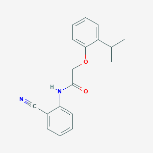 molecular formula C18H18N2O2 B5374504 N-(2-cyanophenyl)-2-(2-isopropylphenoxy)acetamide 
