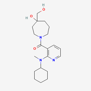 molecular formula C20H31N3O3 B5374512 1-({2-[cyclohexyl(methyl)amino]-3-pyridinyl}carbonyl)-4-(hydroxymethyl)-4-azepanol 