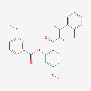 molecular formula C24H19FO5 B5374517 2-[3-(2-fluorophenyl)acryloyl]-5-methoxyphenyl 3-methoxybenzoate 