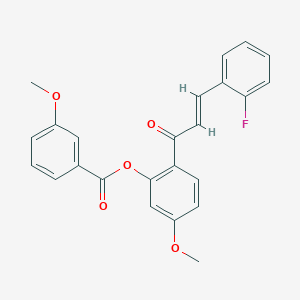 2-[3-(2-fluorophenyl)acryloyl]-5-methoxyphenyl 3-methoxybenzoate