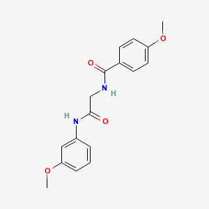 molecular formula C17H18N2O4 B5374520 4-methoxy-N-{2-[(3-methoxyphenyl)amino]-2-oxoethyl}benzamide 