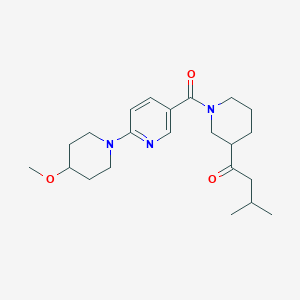 molecular formula C22H33N3O3 B5374528 1-(1-{[6-(4-methoxypiperidin-1-yl)pyridin-3-yl]carbonyl}piperidin-3-yl)-3-methylbutan-1-one 