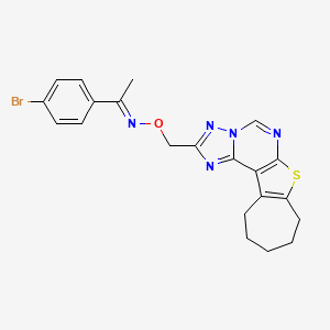 molecular formula C21H20BrN5OS B5374548 1-(4-bromophenyl)ethanone O-(9,10,11,12-tetrahydro-8H-cyclohepta[4,5]thieno[3,2-e][1,2,4]triazolo[1,5-c]pyrimidin-2-ylmethyl)oxime 