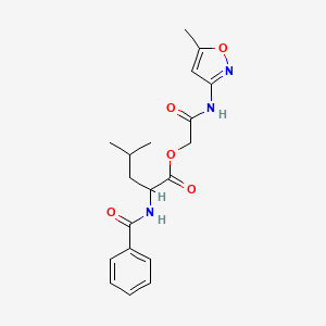 molecular formula C19H23N3O5 B5374566 2-[(5-methyl-3-isoxazolyl)amino]-2-oxoethyl N-benzoylleucinate 