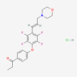 molecular formula C22H22ClF4NO3 B5374581 1-(4-{2,3,5,6-tetrafluoro-4-[3-(4-morpholinyl)-1-propen-1-yl]phenoxy}phenyl)-1-propanone hydrochloride 