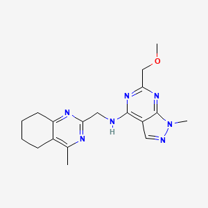 molecular formula C18H23N7O B5374588 6-(methoxymethyl)-1-methyl-N-[(4-methyl-5,6,7,8-tetrahydro-2-quinazolinyl)methyl]-1H-pyrazolo[3,4-d]pyrimidin-4-amine 