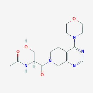 molecular formula C16H23N5O4 B5374594 N-[1-(hydroxymethyl)-2-(4-morpholin-4-yl-5,8-dihydropyrido[3,4-d]pyrimidin-7(6H)-yl)-2-oxoethyl]acetamide 