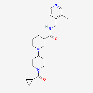 molecular formula C22H32N4O2 B5374638 1'-(cyclopropylcarbonyl)-N-[(3-methylpyridin-4-yl)methyl]-1,4'-bipiperidine-3-carboxamide 