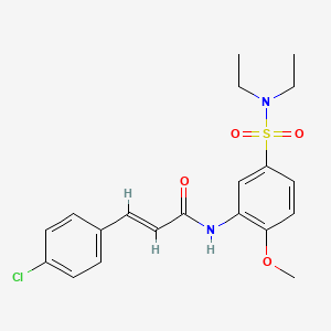 molecular formula C20H23ClN2O4S B5374639 3-(4-chlorophenyl)-N-{5-[(diethylamino)sulfonyl]-2-methoxyphenyl}acrylamide 