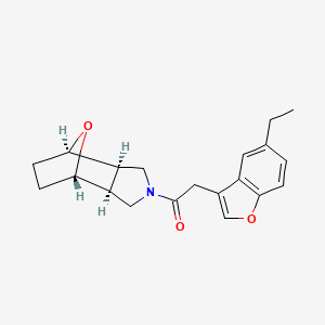 molecular formula C20H23NO3 B5374644 (1R*,2R*,6S*,7S*)-4-[(5-ethyl-1-benzofuran-3-yl)acetyl]-10-oxa-4-azatricyclo[5.2.1.0~2,6~]decane 