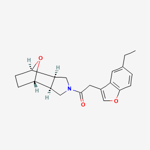 (1R*,2R*,6S*,7S*)-4-[(5-ethyl-1-benzofuran-3-yl)acetyl]-10-oxa-4-azatricyclo[5.2.1.0~2,6~]decane