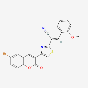 molecular formula C22H13BrN2O3S B5374733 2-[4-(6-bromo-2-oxo-2H-chromen-3-yl)-1,3-thiazol-2-yl]-3-(2-methoxyphenyl)acrylonitrile 