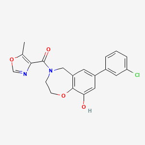 molecular formula C20H17ClN2O4 B5374736 7-(3-chlorophenyl)-4-[(5-methyl-1,3-oxazol-4-yl)carbonyl]-2,3,4,5-tetrahydro-1,4-benzoxazepin-9-ol 