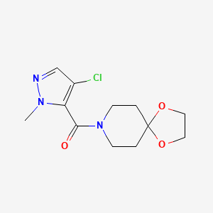 molecular formula C12H16ClN3O3 B5374739 8-[(4-chloro-1-methyl-1H-pyrazol-5-yl)carbonyl]-1,4-dioxa-8-azaspiro[4.5]decane 