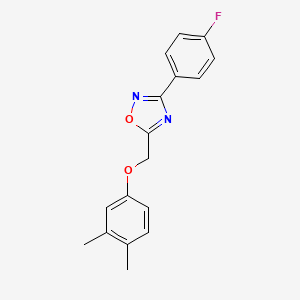 molecular formula C17H15FN2O2 B5374747 5-[(3,4-dimethylphenoxy)methyl]-3-(4-fluorophenyl)-1,2,4-oxadiazole 