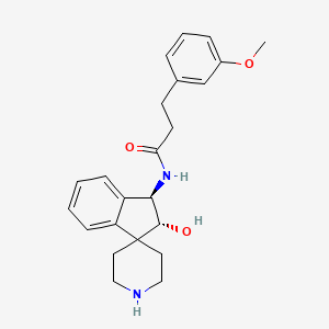 molecular formula C23H28N2O3 B5374753 N-[(2R*,3R*)-2-hydroxy-2,3-dihydrospiro[indene-1,4'-piperidin]-3-yl]-3-(3-methoxyphenyl)propanamide 