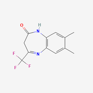 molecular formula C12H11F3N2O B5374769 7,8-dimethyl-4-(trifluoromethyl)-1,3-dihydro-2H-1,5-benzodiazepin-2-one 