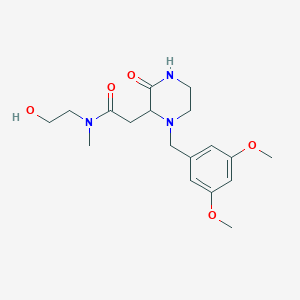 2-[1-(3,5-dimethoxybenzyl)-3-oxo-2-piperazinyl]-N-(2-hydroxyethyl)-N-methylacetamide