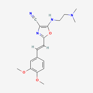 molecular formula C18H22N4O3 B5374795 2-[2-(3,4-dimethoxyphenyl)vinyl]-5-{[2-(dimethylamino)ethyl]amino}-1,3-oxazole-4-carbonitrile 