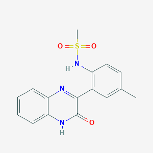 molecular formula C16H15N3O3S B5374821 N-[4-methyl-2-(3-oxo-3,4-dihydroquinoxalin-2-yl)phenyl]methanesulfonamide 