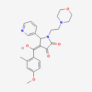 molecular formula C24H27N3O5 B5374827 3-hydroxy-4-(4-methoxy-2-methylbenzoyl)-1-[2-(4-morpholinyl)ethyl]-5-(3-pyridinyl)-1,5-dihydro-2H-pyrrol-2-one 