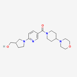 molecular formula C20H30N4O3 B5374834 (1-{5-[(4-morpholin-4-ylpiperidin-1-yl)carbonyl]pyridin-2-yl}pyrrolidin-3-yl)methanol 