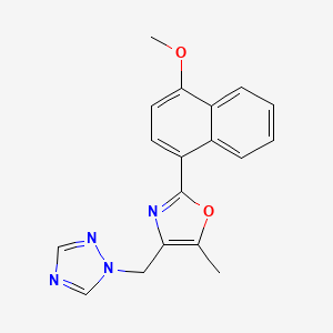 molecular formula C18H16N4O2 B5374843 1-{[2-(4-methoxy-1-naphthyl)-5-methyl-1,3-oxazol-4-yl]methyl}-1H-1,2,4-triazole 
