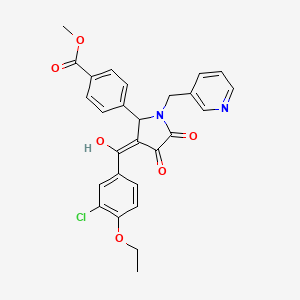 molecular formula C27H23ClN2O6 B5374857 methyl 4-[3-(3-chloro-4-ethoxybenzoyl)-4-hydroxy-5-oxo-1-(3-pyridinylmethyl)-2,5-dihydro-1H-pyrrol-2-yl]benzoate 