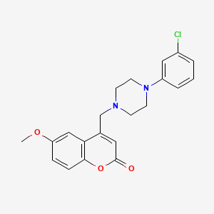 4-{[4-(3-chlorophenyl)piperazin-1-yl]methyl}-6-methoxy-2H-chromen-2-one