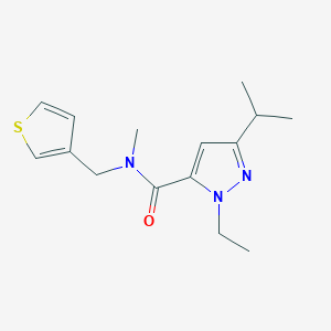 molecular formula C15H21N3OS B5374919 1-ethyl-3-isopropyl-N-methyl-N-(3-thienylmethyl)-1H-pyrazole-5-carboxamide 