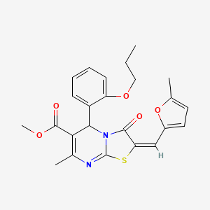 methyl 7-methyl-2-[(5-methyl-2-furyl)methylene]-3-oxo-5-(2-propoxyphenyl)-2,3-dihydro-5H-[1,3]thiazolo[3,2-a]pyrimidine-6-carboxylate